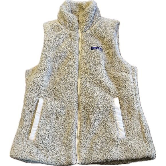 Patagonia Women's Los‎ Gatos Vest Full Zip Fleece Jacket Beige Size Small - Picture 1 of 7